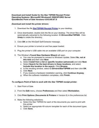 Key Features of the Star TSP600 Configuration Utility