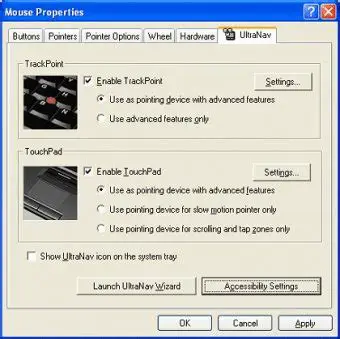 Key Features of ThinkPad UltraNav Utility
