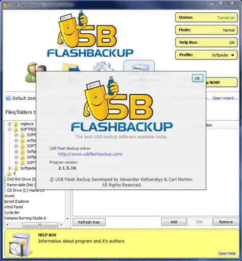Key Features of USB Flash Backup