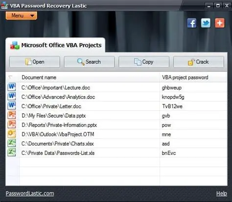Key Features of VBA Password Recovery Lastic