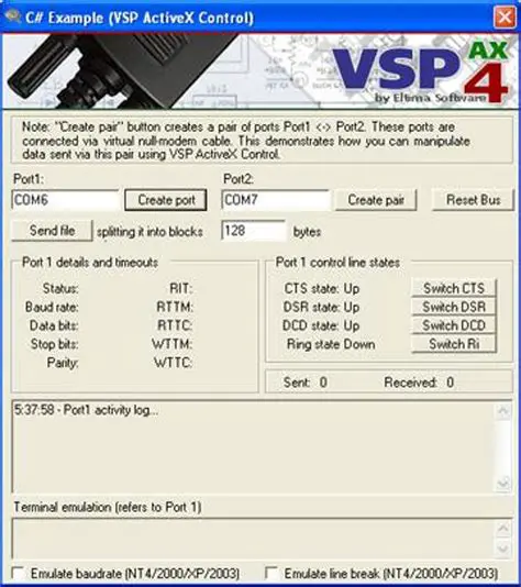 Key Features of Virtual Serial Port ActiveX Control