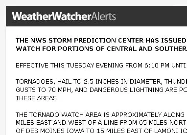 Key Features of Weather Watcher Alerts