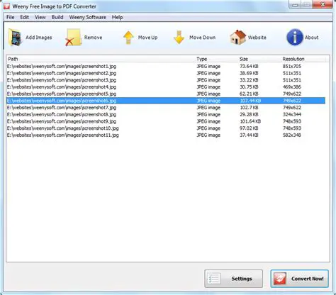 Key Features of Weeny Free Image to PDF Converter