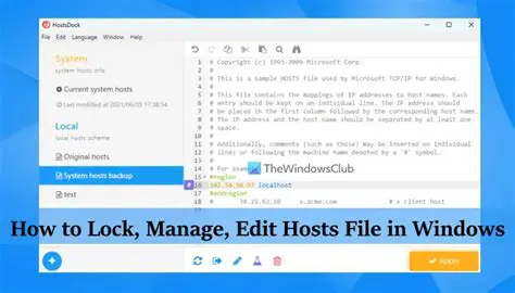 Key Features of Windows Hosts File Manager