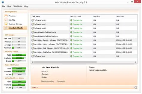 Key Features of WinUtilities Process Security