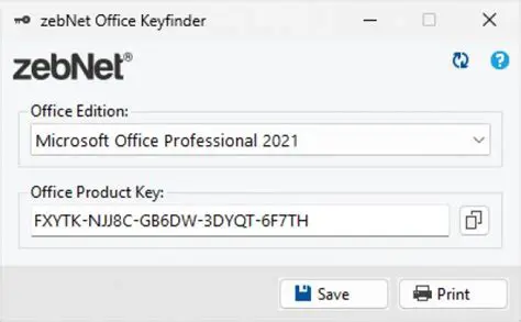 Key Features of zebNet Windows Keyfinder 2012
