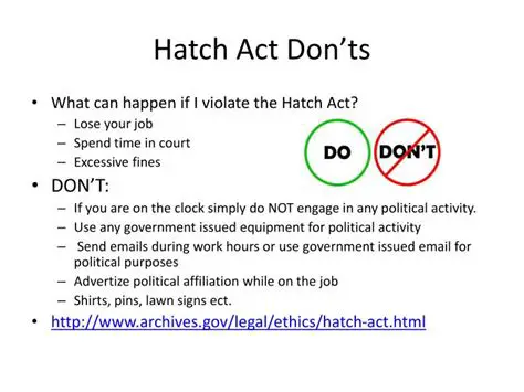Key Provisions of the Hatch Act