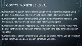 Kohesi Leksikal Berupa Sinonim