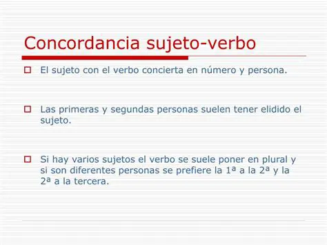 La Concordancia del Sujeto con el Verbo