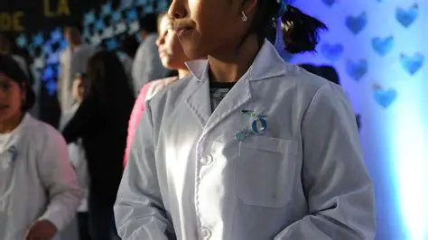 La promotora del guardapolvo blanco