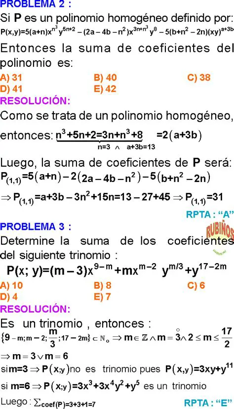 La suma de los coeficientes es cero