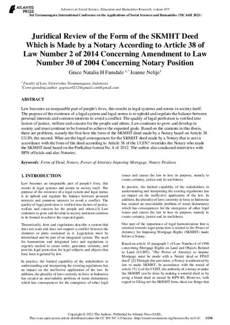 Law Number 30 of 2004 concerning Notary Position
