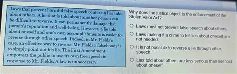 Laws must not prevent false speech about others