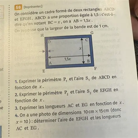 Les dimensions des rectangles ABCD et EFGH