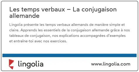 Les temps verbaux en allemand