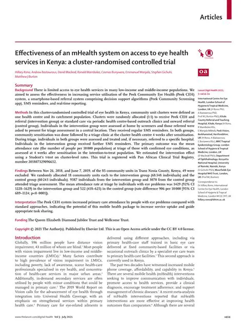 Limited Access to Eye Health Services