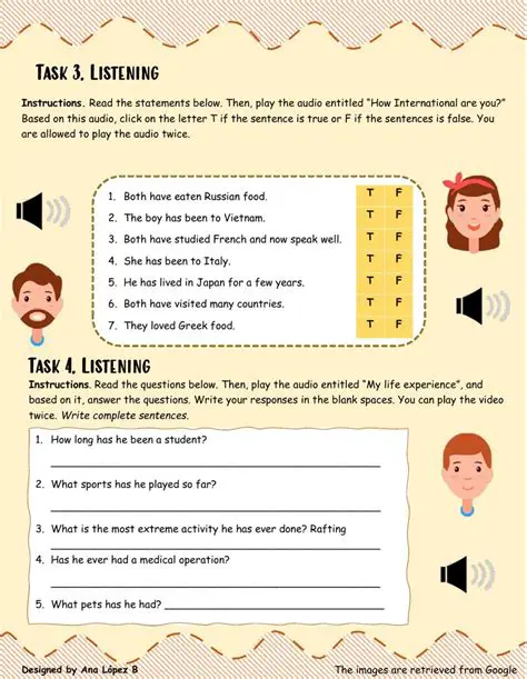 Listening and speaking exercises