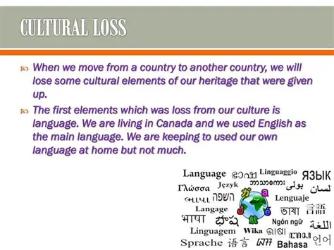 Loss of cultural heritage and identity