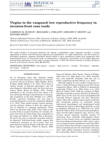 Low reproductive frequency