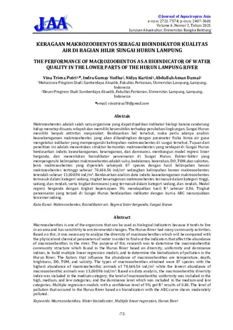 Macrozoobentos as a Bioindicator of Water Quality