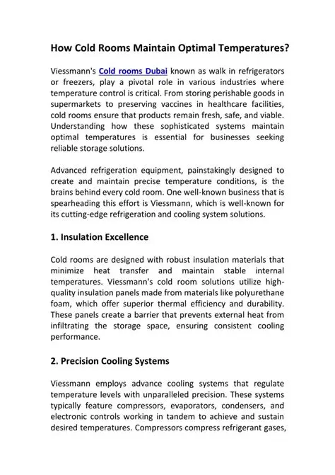 Maintain optimal temperatures