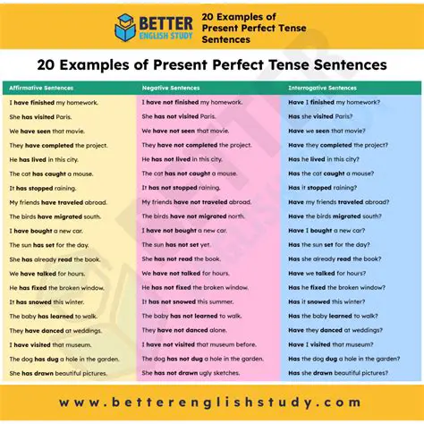 Making Sentences in the Present Perfect