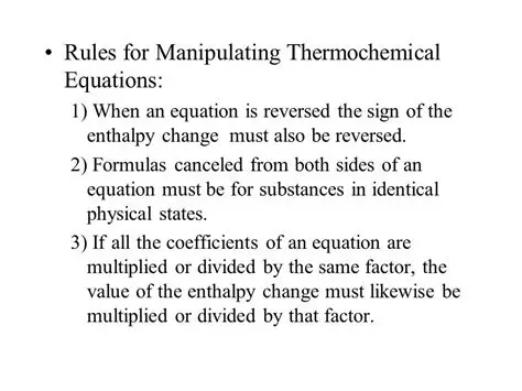 Manipulating Enthalpy in Reversed Chemical Equations