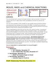 Mass and Chemical Reactions