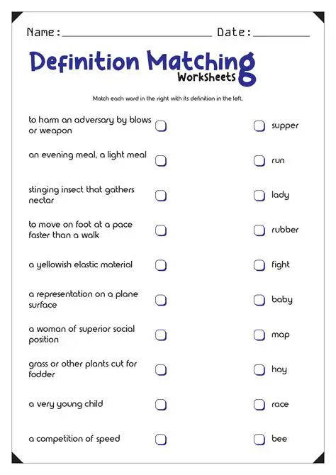 Matching the Terms to Definitions