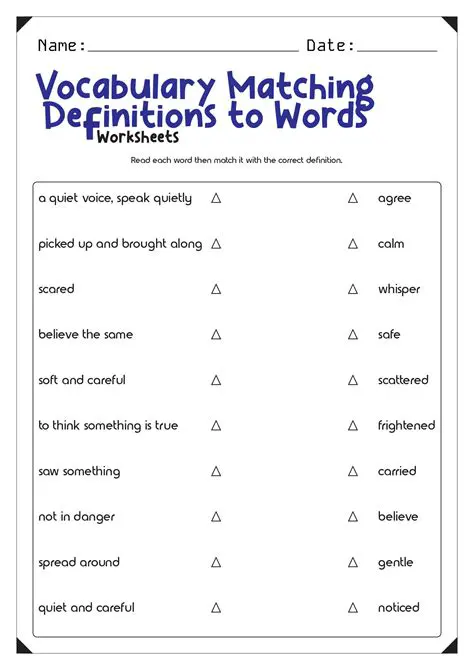 Matching Vocabulary Words with Correct Definitions