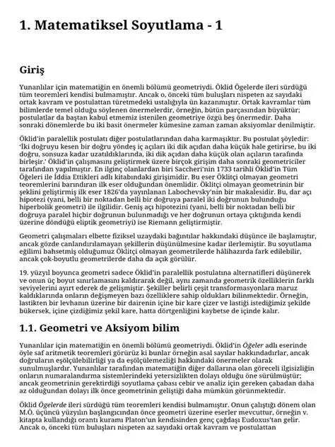 Matematiksel Soyutlama ve Ekonomik Analiz