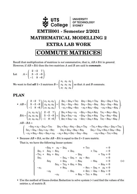 Mathematical Representation of Commute