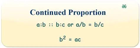 Mathematical Representation of Continued Proportion