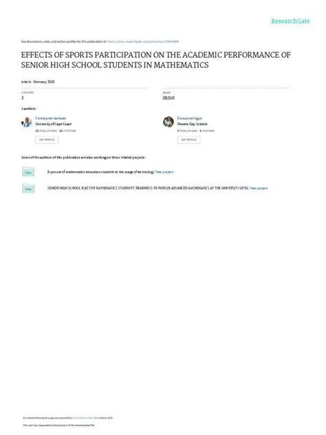 Mathematics Performance and Sports Participation