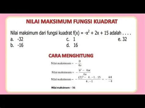 Mencari Nilai Fungsi Kuadrat