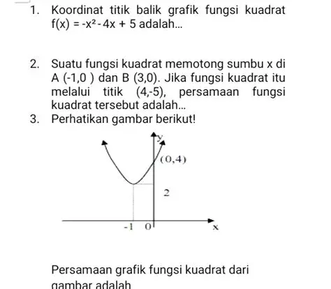 Mencari Titik Balik Grafik Fungsi