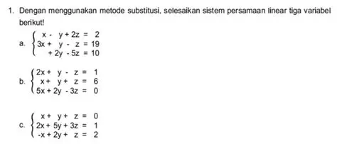 Mengatasi Persamaan Linear dengan Metode Substitusi