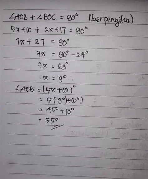 Menggunakan Konsep Geometri untuk Menghitung Sudut AOC