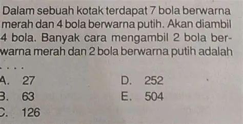 Menghitung Kombinasi Bola Merah