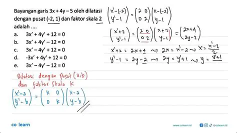 Menghitung Persamaan Bayangan Garis dengan Dilatasi