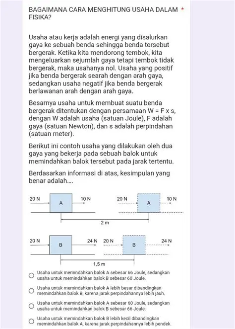 Menghitung Usaha dalam Fisika
