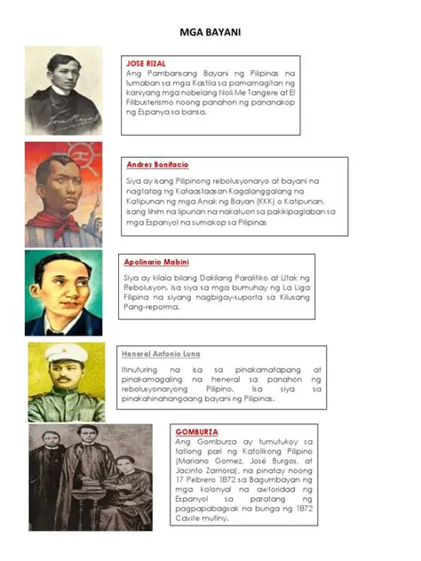 Mga Kontribusyon ng Bayaning Pilipino sa Kasaysayan ng Bansa