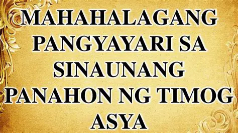 Mga Mahahalagang Pangyayari