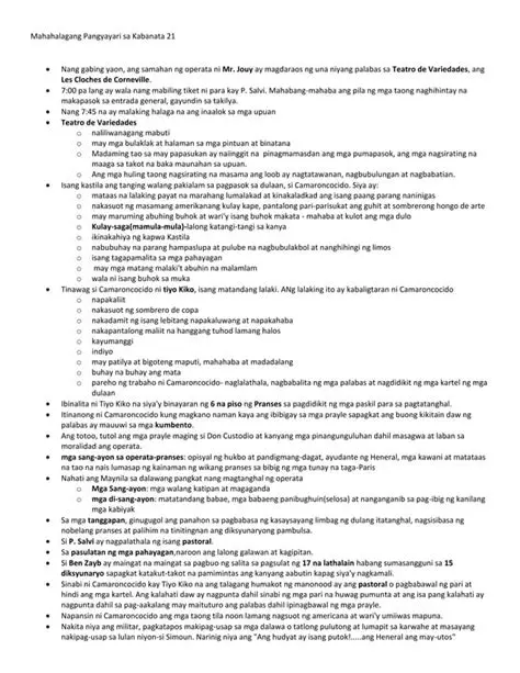 Mga Pagbabagong Nangyayari sa Kabanata 21