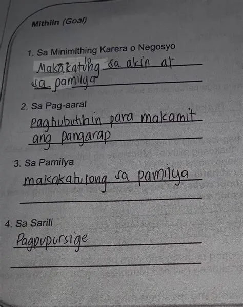 Mga Pangmatagalang Plano sa Buhay