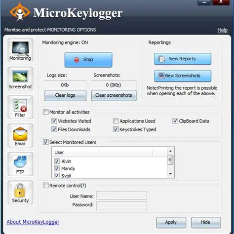 Micro Keylogger Running Features