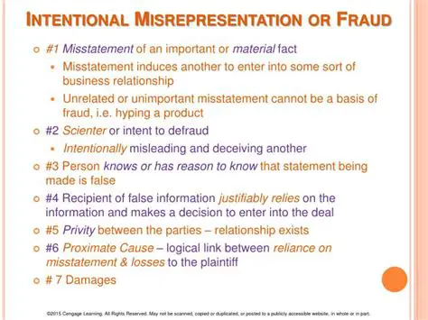 Misrepresentation or fraud