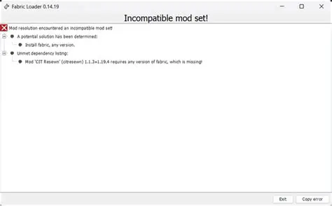 Mod version incompatibility