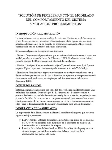 Modelado del comportamiento del sistema