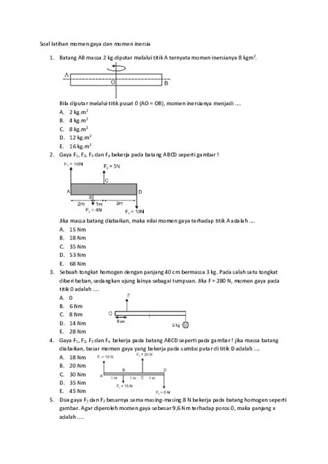 Momen Inersia dan Momen Gaya